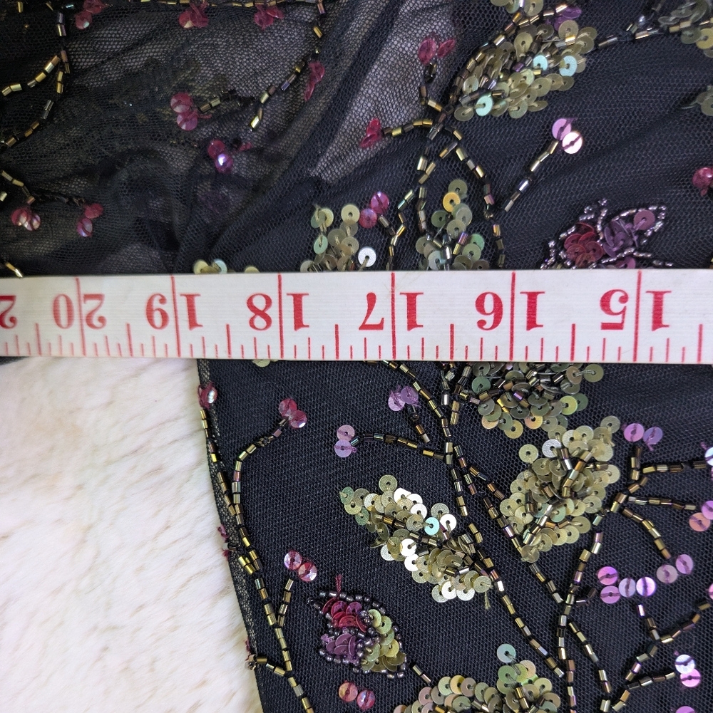 Vintage Albert Makali Beaded Wild Flutter Sleeve Corset Blouse - Picture 3 of 16